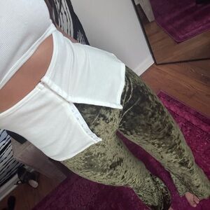 Olive Velvet Women's Pants